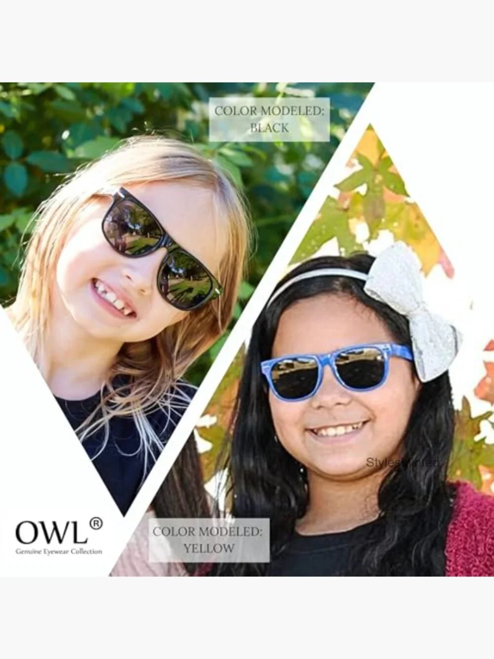 Kids Polarized Sunglasses UV Protected Anti-Glare Rectangle Toddler Boys Girls